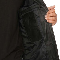 Men's Black Harrington Vintage Leather Jacket – Real Lambskin with Classic Zip Style