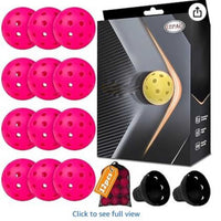 Pickleball-X Performance 12 Pcs Holes Hot Pink Balls – Tournament Grade, Durable One-Piece Construction