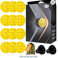 Pickleball-X Performance 12 Pcs Holes Yellow Balls – Tournament Grade, Durable One-Piece Construction